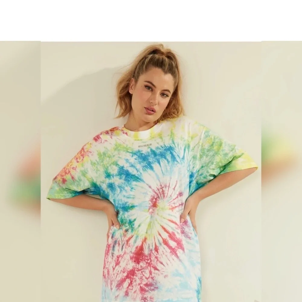 GUESS JEANS Tie Dye Oversized T-shirt XL - Picture 8 of 8